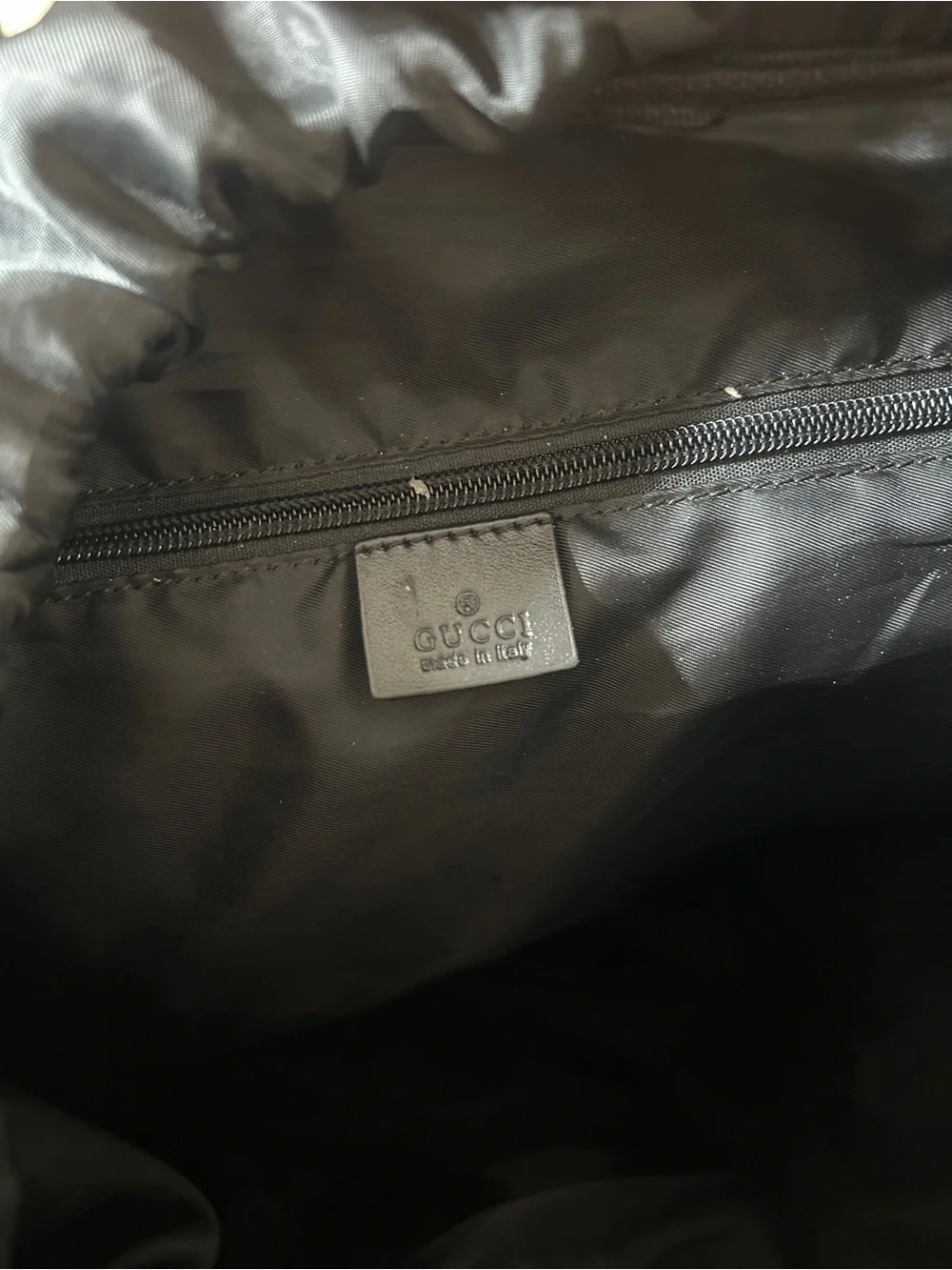 Gucci Interlocking G Backpack Black Coated Canvas Large Travel Bag 246321